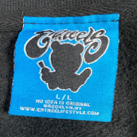 Entree Mens Sweatshirt L Black Bud Heart Pot Weed USA Made - Picture 2 of 9